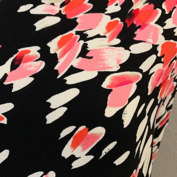 LOFT petite MP black floral abstract dress - Picture 2 of 5